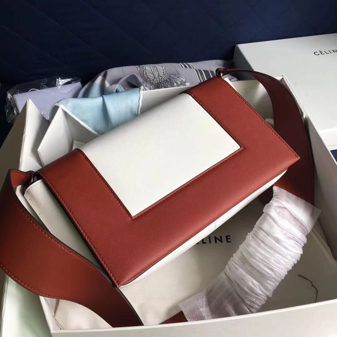 Celine Frame Medium Shoulder Bag 180263 Red/White