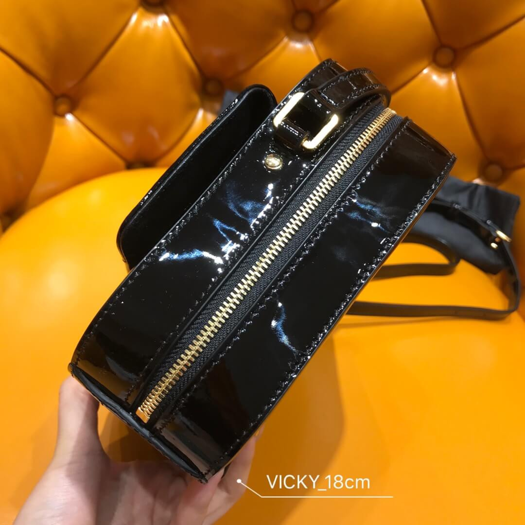 Saint Laurent Monogram Vicky Patent Leather Camera Bag 555052