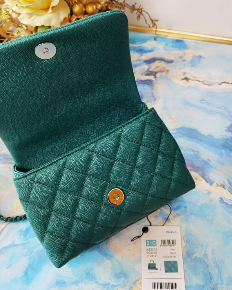 Chanel Mini Coco Handle Ultra Matte Bag in Grained Calfskin AS2215