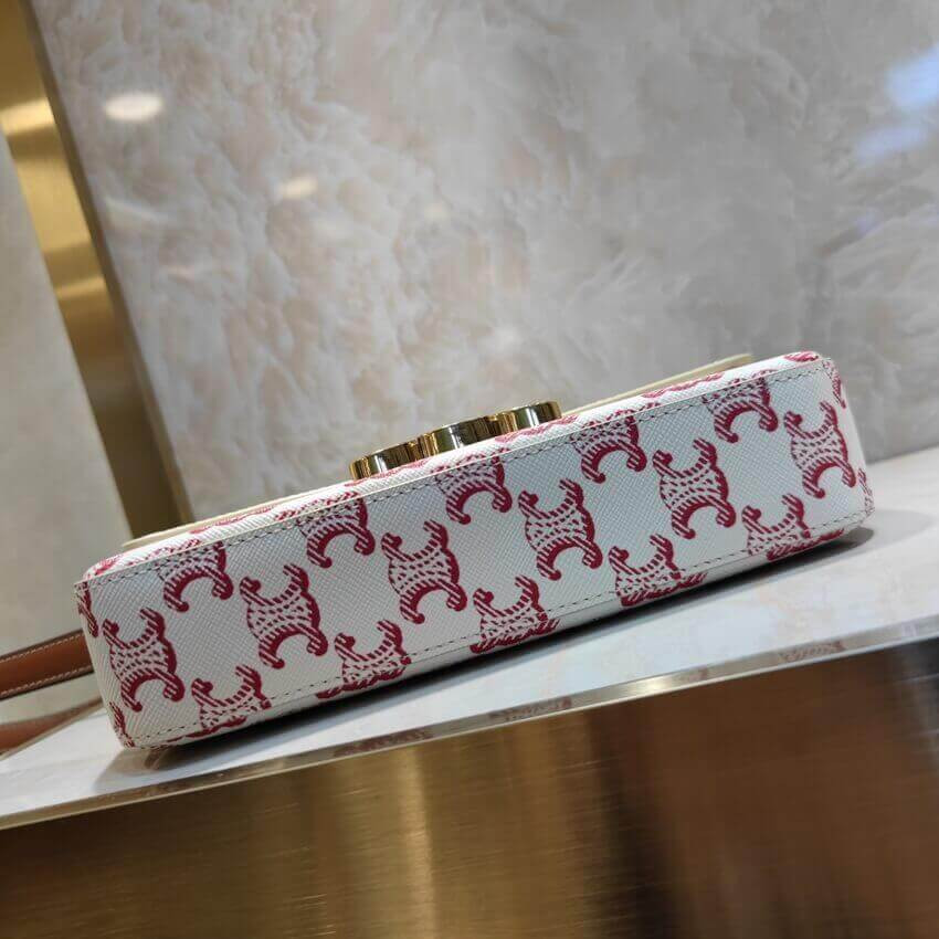 Celine Triomphe Shoulder Bag In Triomphe Canvas and Calfskin 194142