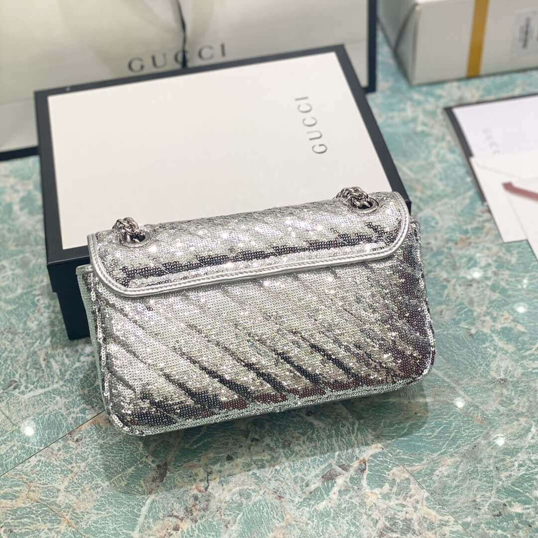 Gucci GG Marmont Small Sequin Shoulder Bag 443497