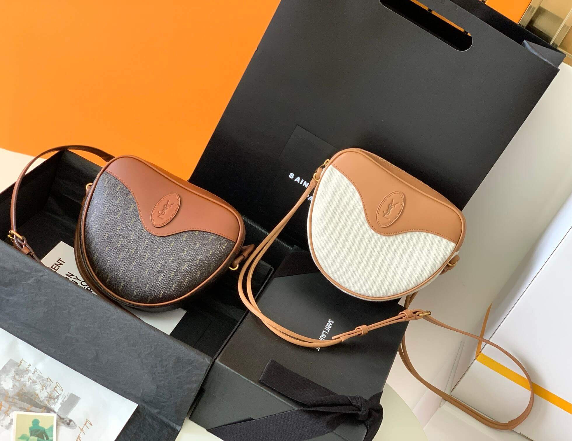 Saint Laurent YSL Le Monogramme Cœur Bag 675260 Brown Gold