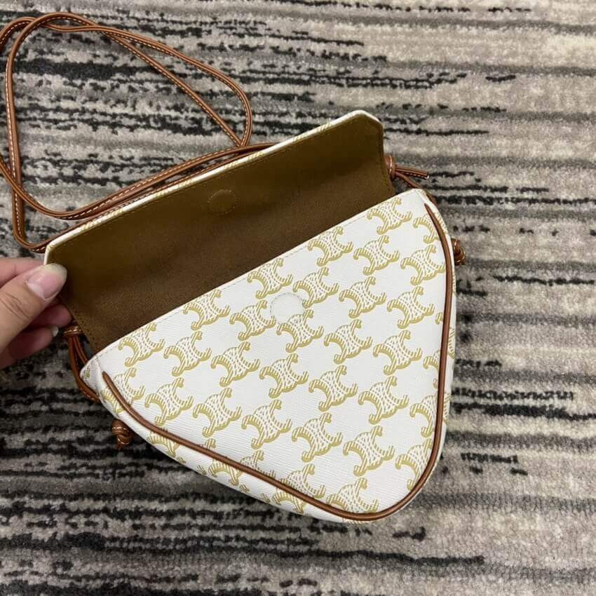 Celine Triangle Bag In Triomphe Canvas With Celine Print 195902