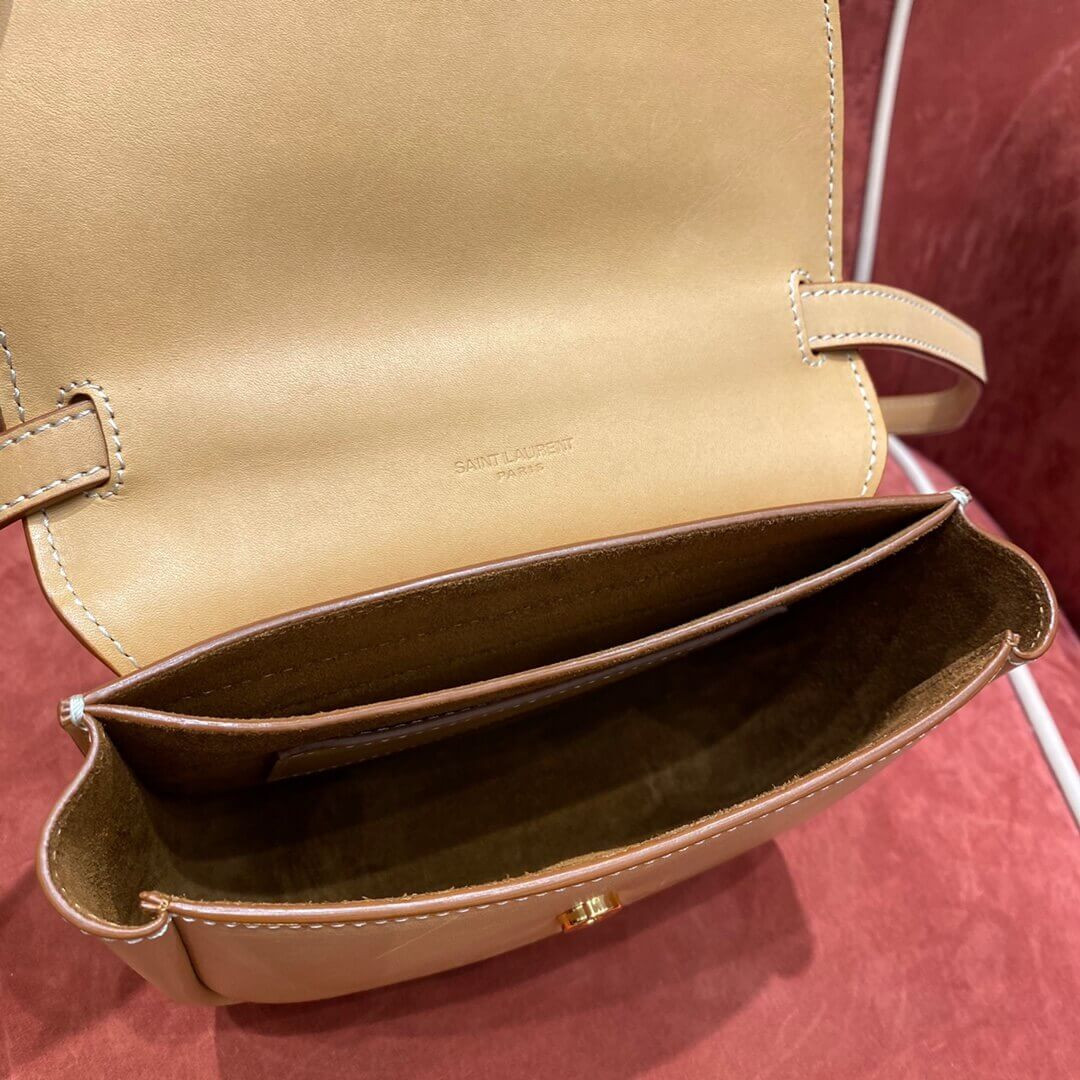 Saint Laurent Kaia YSL-Plaque Small Leather Satchel 619740