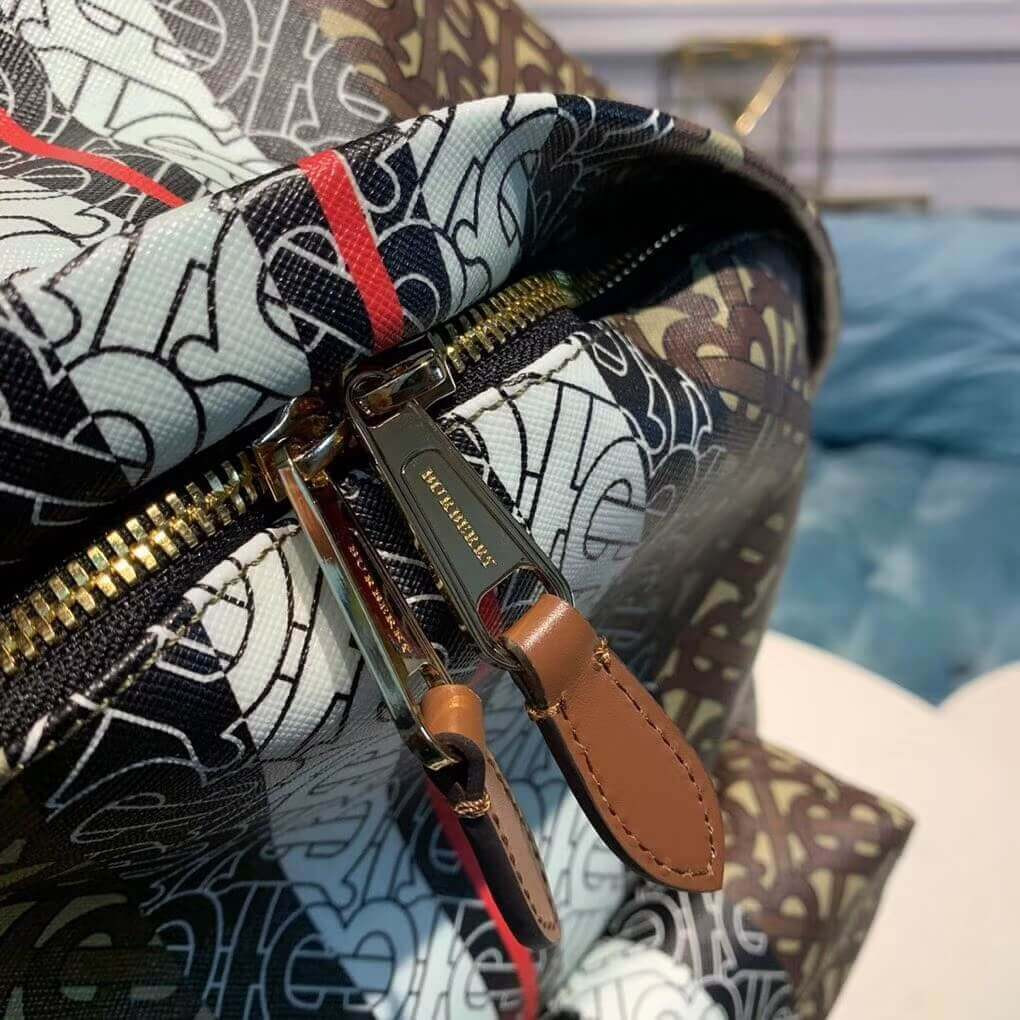 Burberry Monogram Stripe Print E-canvas Backpack 80186511