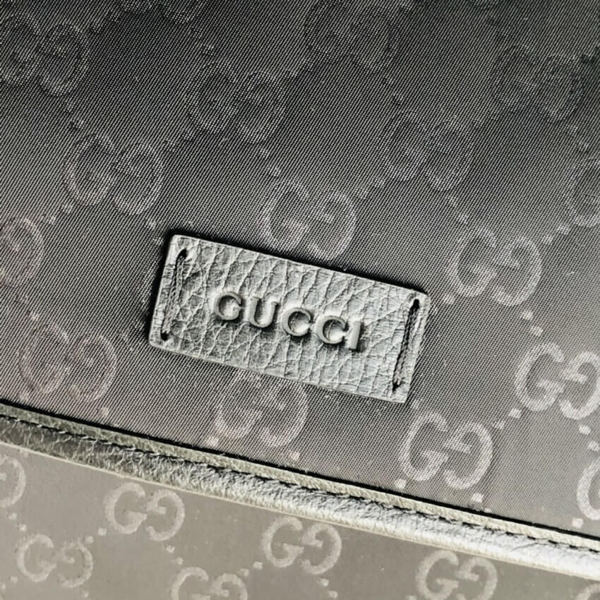 Gucci GG Guccissima Black Medium Nylon Messenger Bag 510334