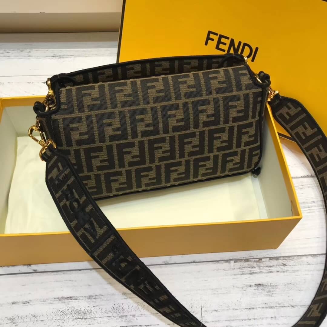 Fendi Brown Fabric Baguette Bag 8BR600