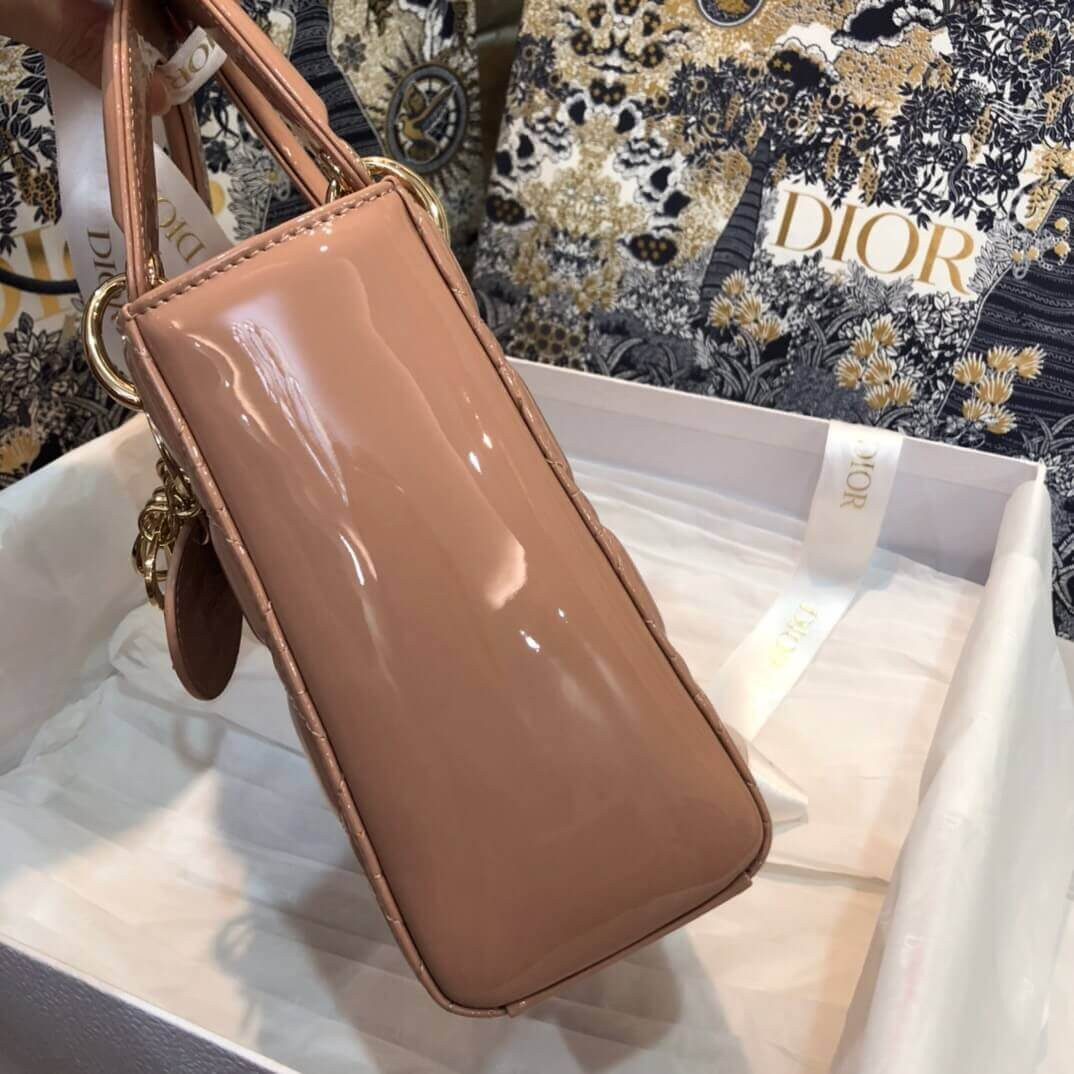 Christian Dior Patent Calfskin Small Lady Dior Bag M0531