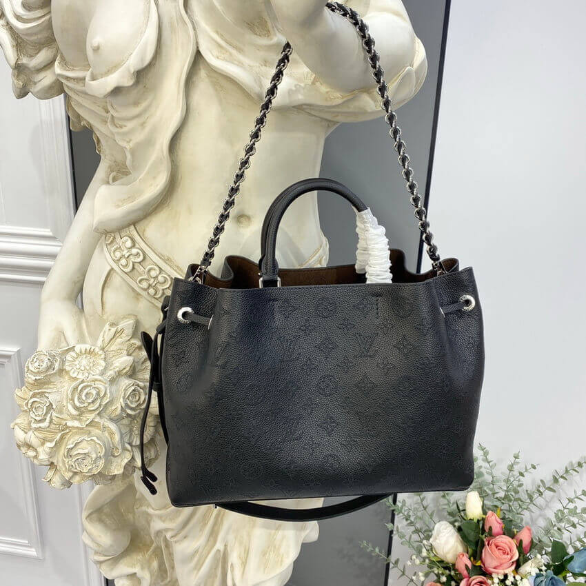 Louis Vuitton Mahina Calf Leather Bella Tote M59200 Black