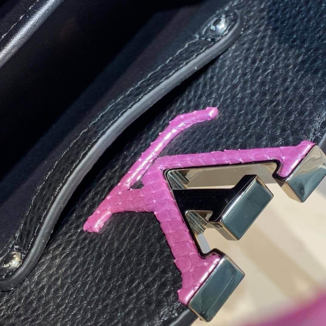 Louis Vuitton Taurillon Leather and Ayers Snakeskin Capucines Mini M55914