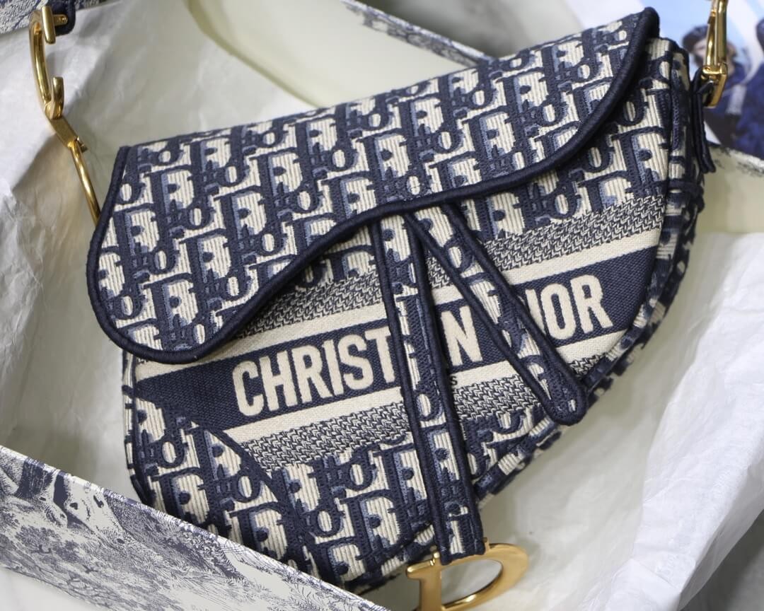 Christian Dior Saddle Denim Canvas Bag M0446