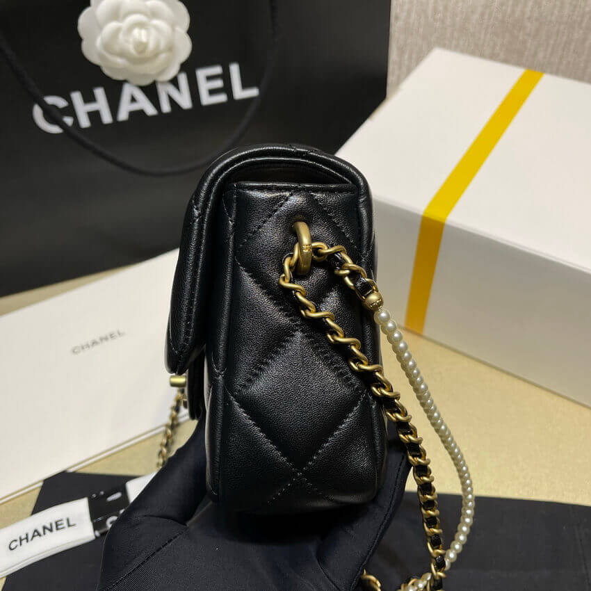 Chanel Lambskin Mini Flap Bag AS2855 Black