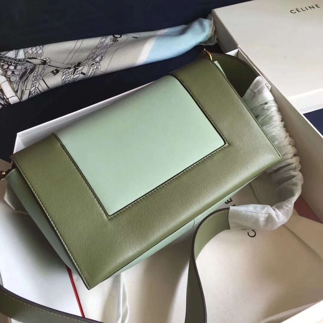 Celine Frame Medium Shoulder Bag 180263 Green/Light Green