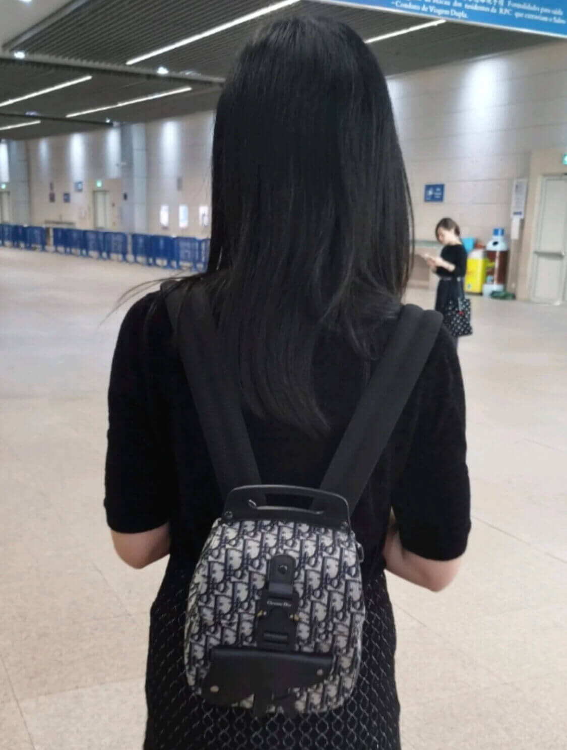 Christian Dior Mini Saddle Backpack Navy Blue Dior Oblique Jacquard 1AD086