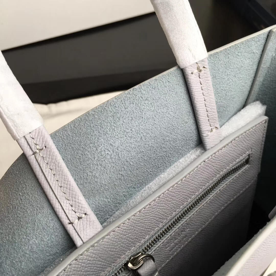 Celine Small Cabas In Grained Calfskin 189813 Light Gren/Grey