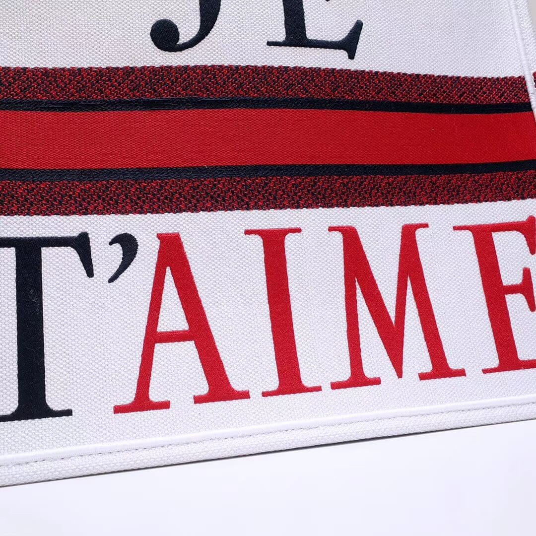 Dior Book Tote Bag With Red Heart M1286