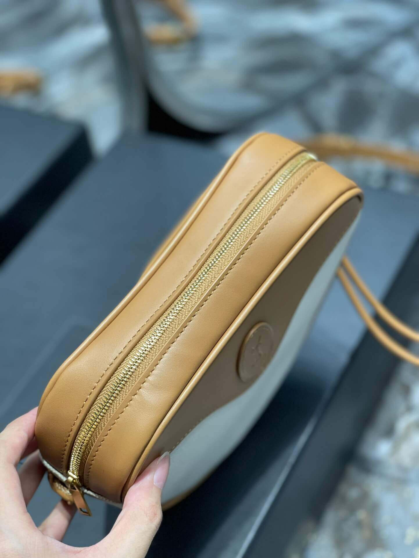 Saint Laurent YSL Le Monogramme Cœur Bag 675260 Brown Gold