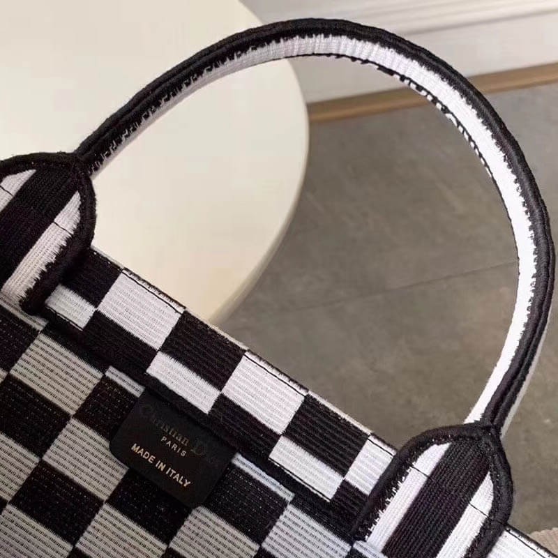 Christian Dior Book Tote Black And White Bag M1286
