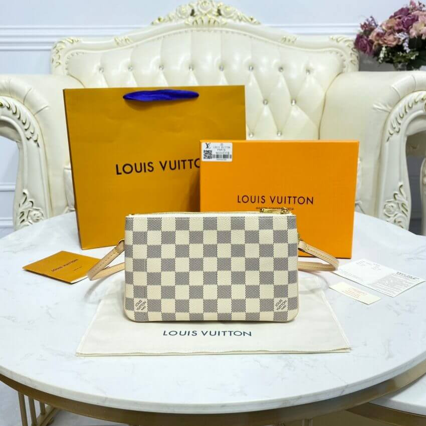 Louis Vuitton Damier Azur Double Zip Pochette N60460