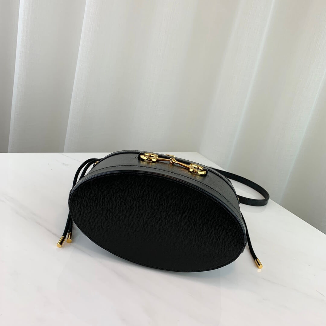Gucci 1955 Horsebit Bucket Bag 602118 Black