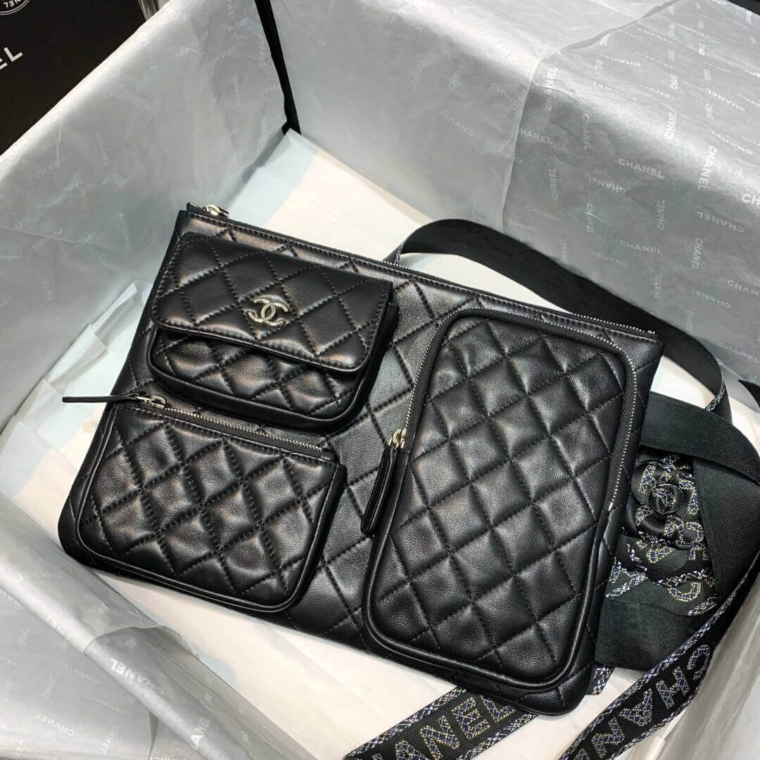 Chanel Lambskin Cases with Accessories AP1054 Black
