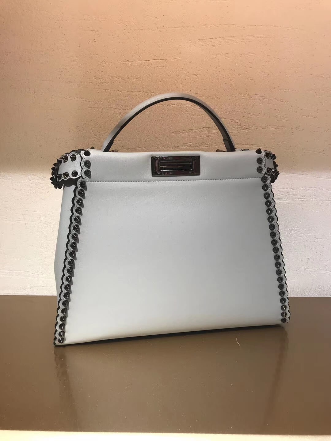 Fendi Peekaboo Medium with Metal-Plated Micro Studs 8BN290