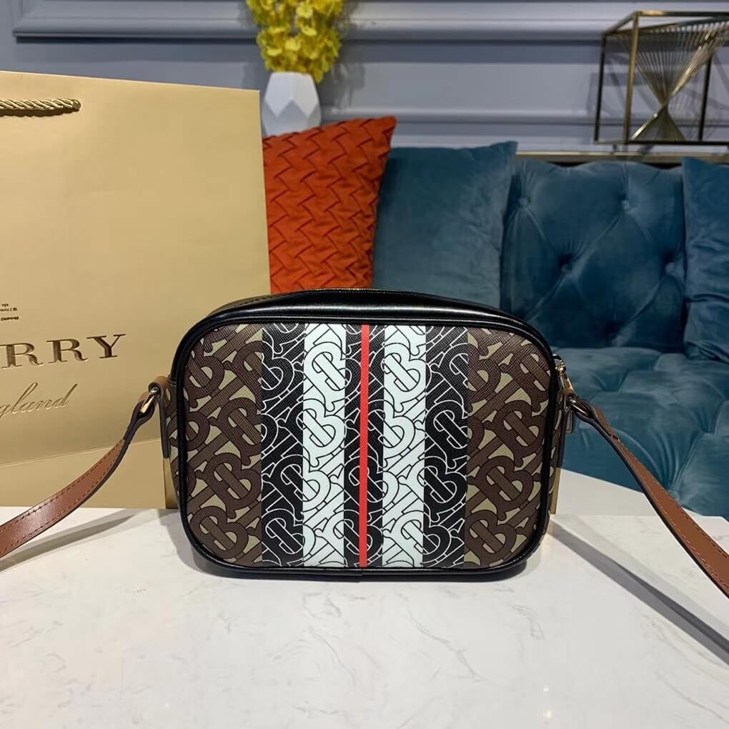 Burberry Monogram Stripe E-canvas Camera Bag 80183621
