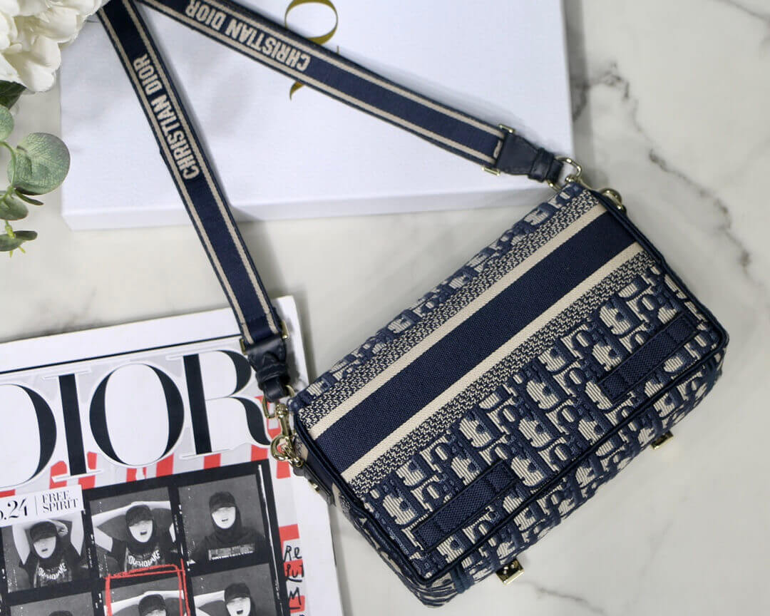 Christian Dior Small DiorCamp Bag in Oblique Embroidery M1241