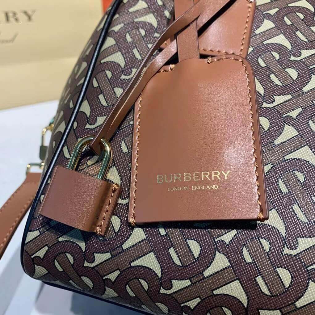 Burberry Small Monogram Stripe E-canvas Cube Bag 80193561