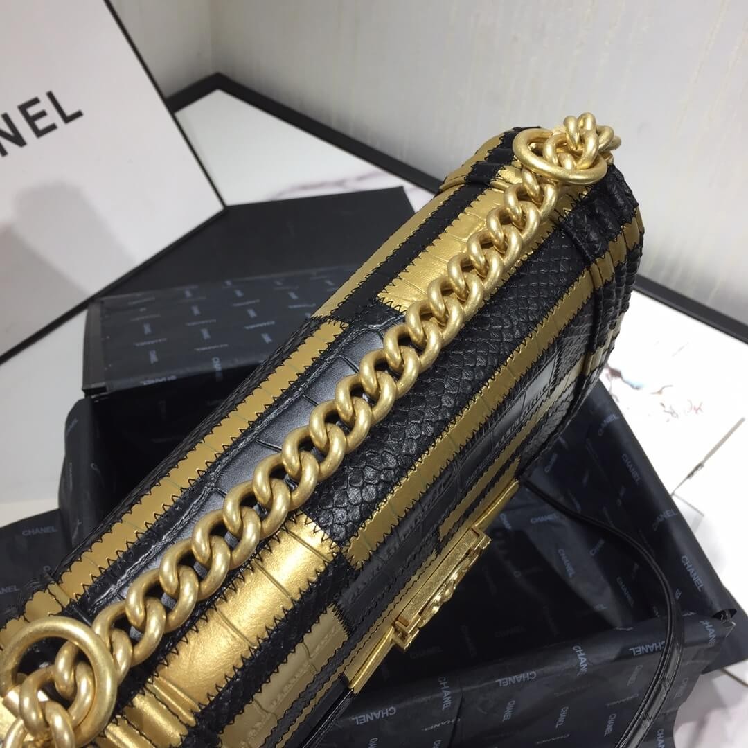 Chanel Small Boy Chanel Handbag A67085 Gold/Black