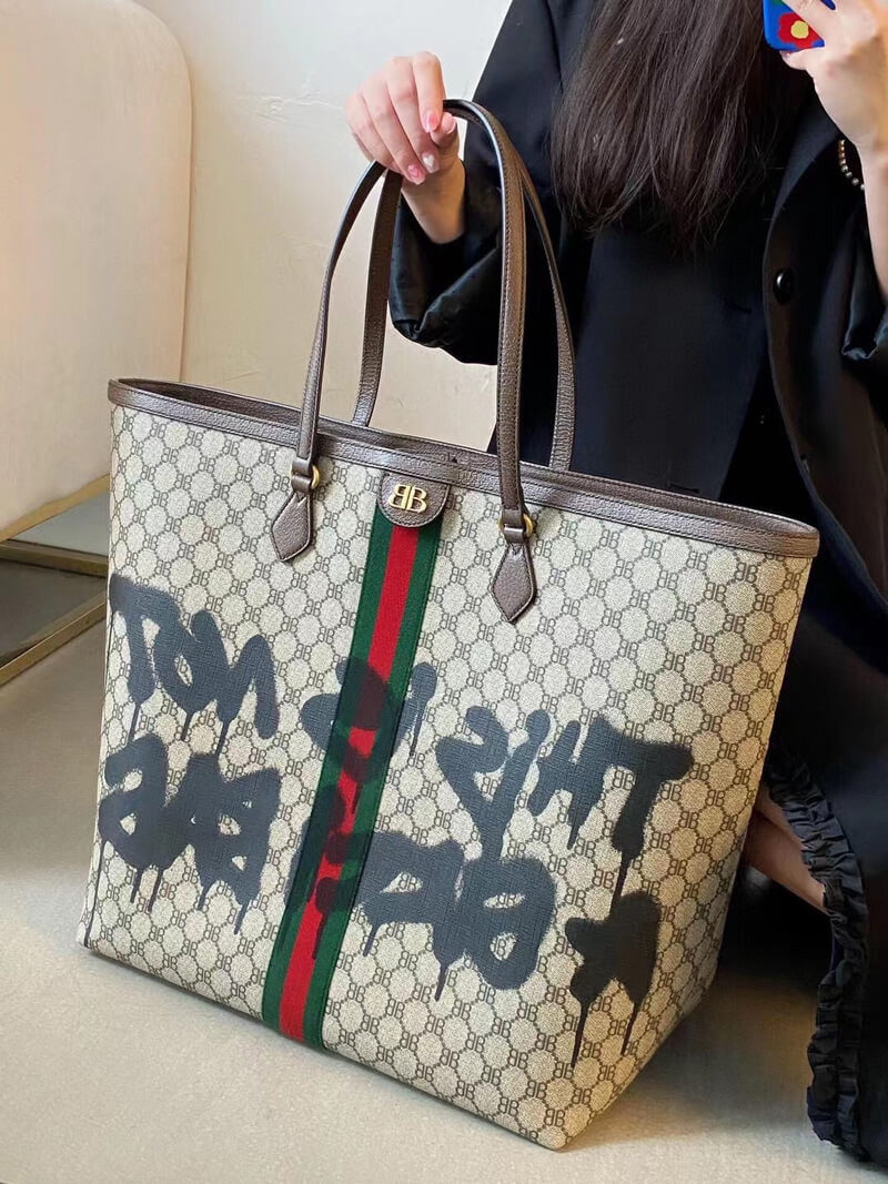 Balenciaga x Gucci Hacker Graffiti Large Tote Bag 680127