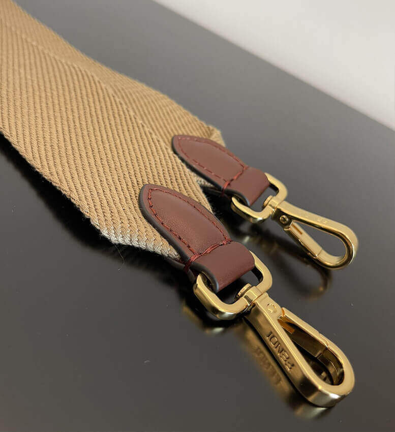 Fendi Large Sunshine Tote Bag in Beige Canvas 8BH372