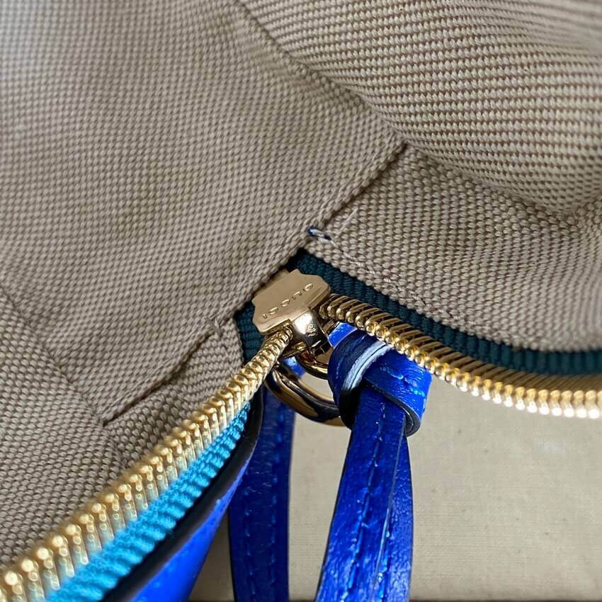 Gucci GG Marmont Small Shoulder Bag 447632 Blue and Emerald Leather