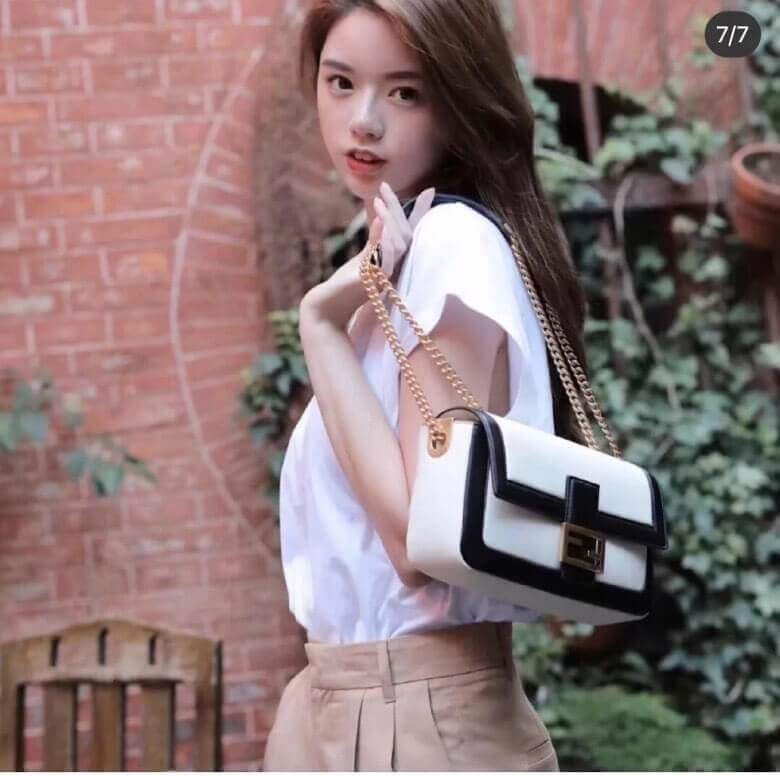 Fendi Baguette Chain Bag In Nappa Leather 8BR783