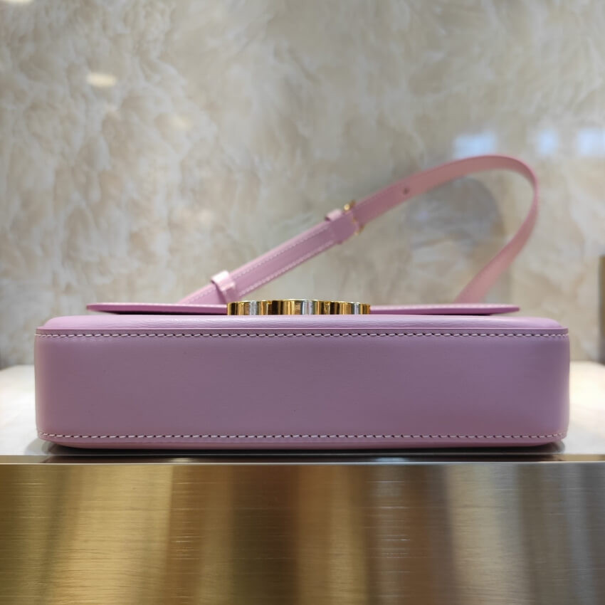 Celine Triomphe Shoulder Bag In Shiny Calfskin 194143 Lavender Grey