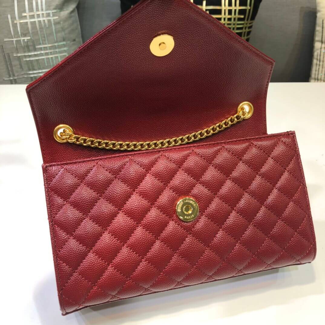 Saint Laurent Grain Leather Envelope Small Bag 526286