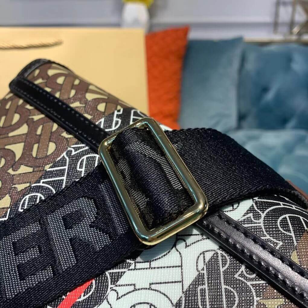 Burberry Monogram Stripe E-canvas Note Crossbody Bag 80193661
