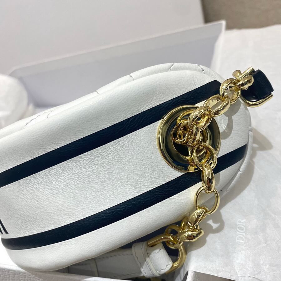 Christian Dior Small Vibe Hobo Bag M7200 White Cannage Lambskin