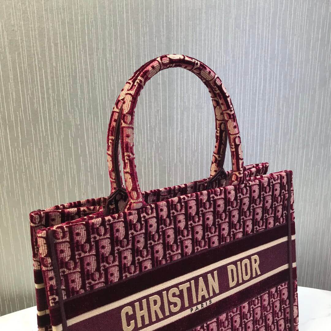 Christian Dior Small Book Tote Embossed Velvet M1296