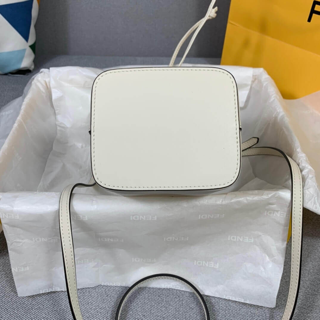 Fendi Mon Tresor Mini Logo-Print Leather Bucket Bag 8BS010