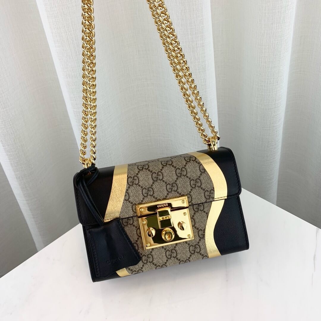 Gucci Padlock Small GG Shoulder Bag 432182 Black