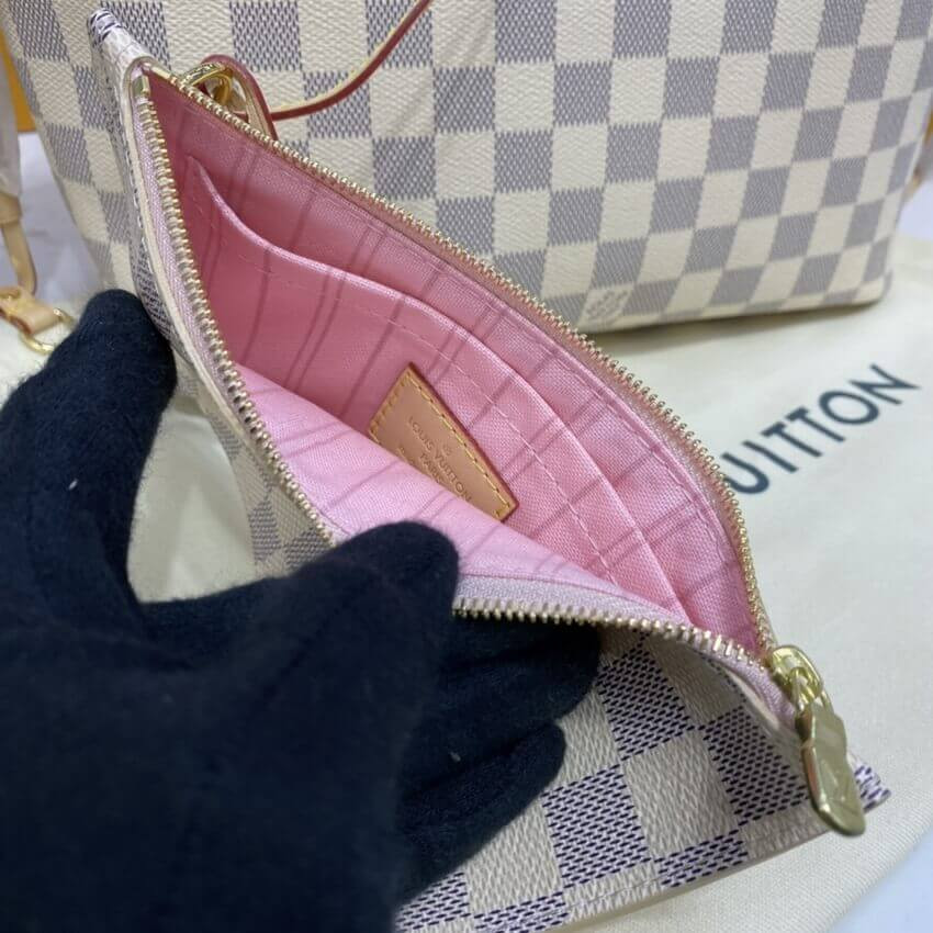 Louis Vuitton Damier Azur Neverfull PM N41362 Pink