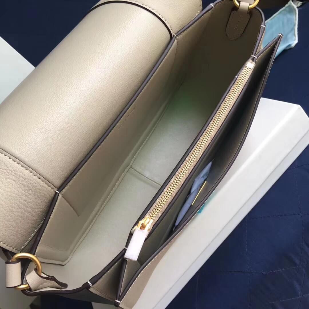 Celine Frame Medium Shoulder Bag 180263 White/Light Blue