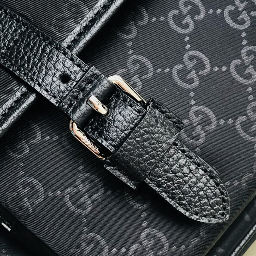 Gucci GG Guccissima Black Nylon Small Messenger Bag 510335