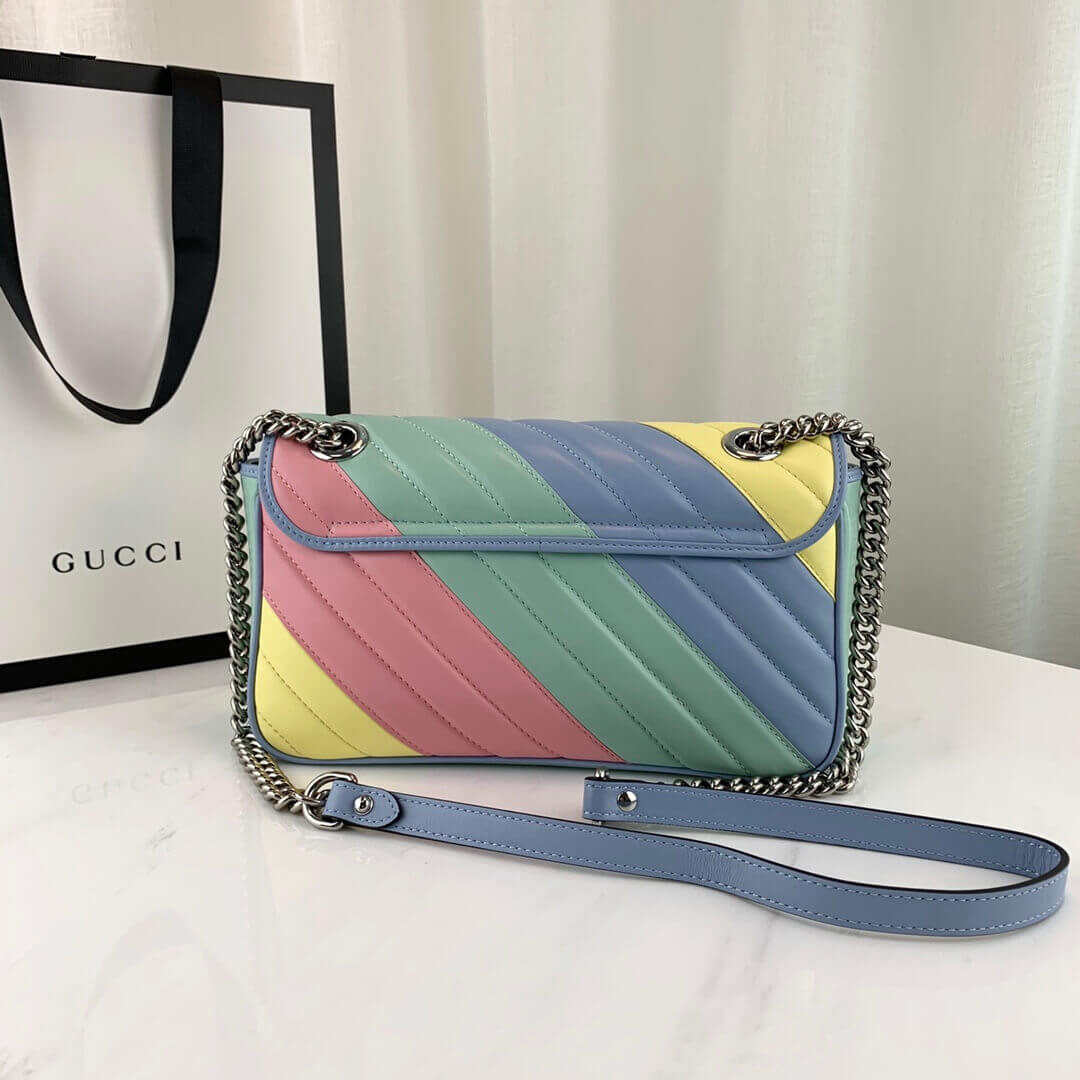 Gucci GG Marmont Small Shoulder Bag In Pastel And Rainbow 443497