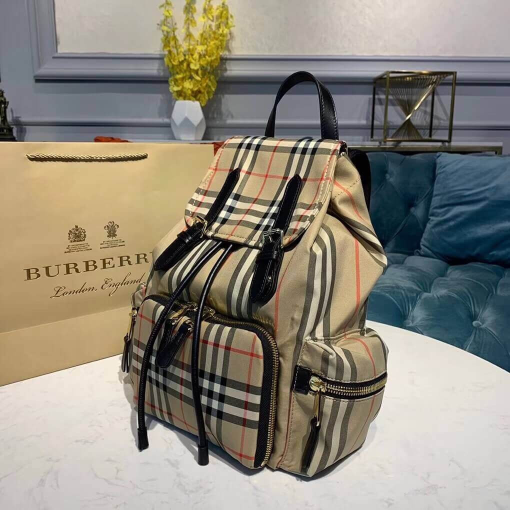 Burberry The Medium Rucksack in Icon Stripe Nylon 80151461