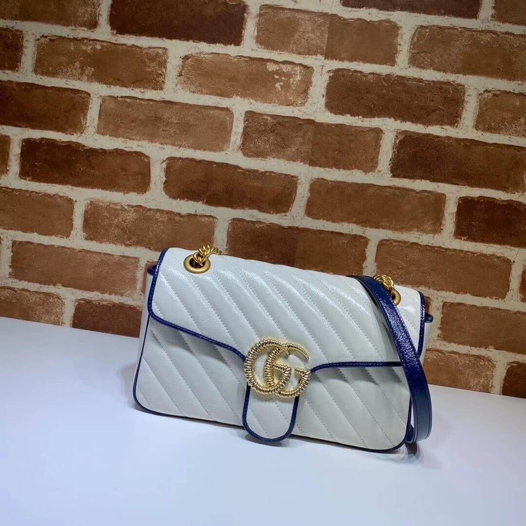 Gucci GG Marmont Small Shoulder Bag 443497 White