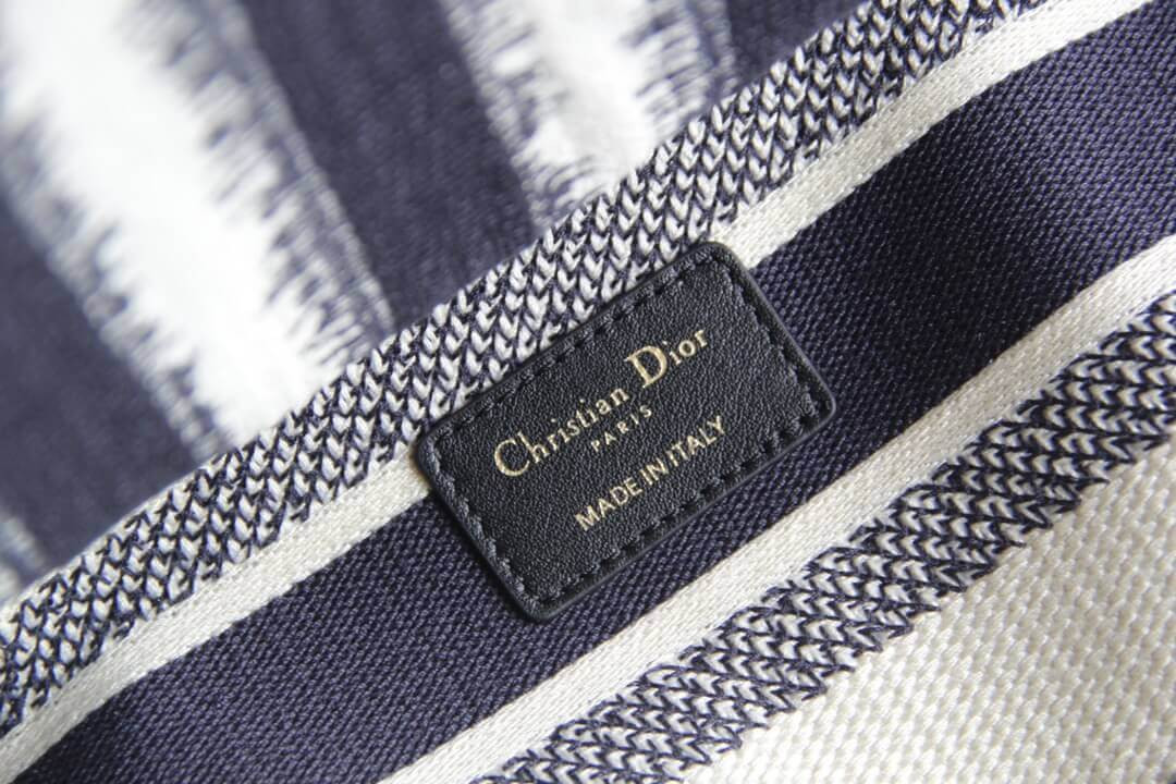 Dior Medium Blue D-Stripes Embroidery Lady D-Lite Bag M0565