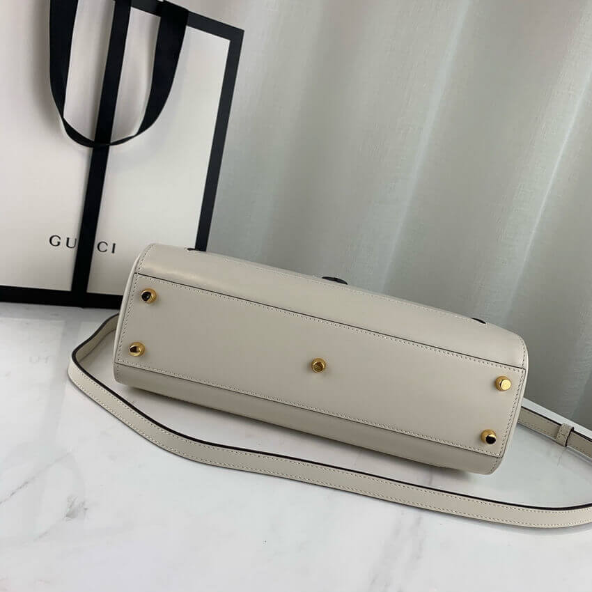 Gucci Jackie 1961 Medium Tote Bag in White Leather 649016