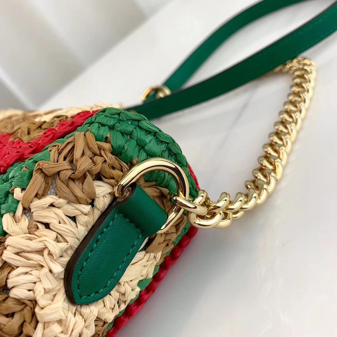 Gucci GG Marmont Raffia Small Shoulder Bag 574433